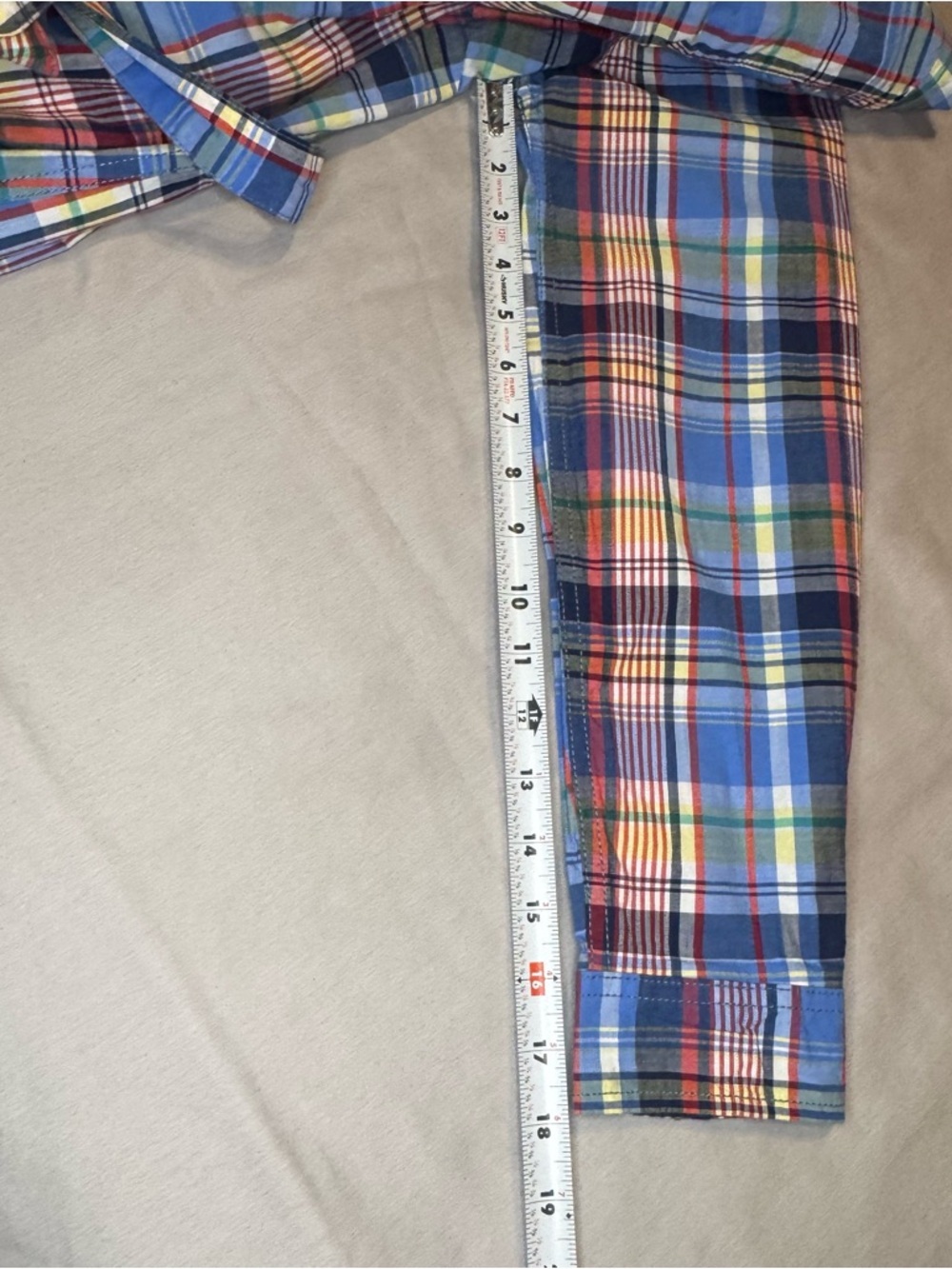 U.S. Polo Assn Plaid Shirt Dress M Blue Red Yellow Belted Button Front NWOT - Picture 11 of 12